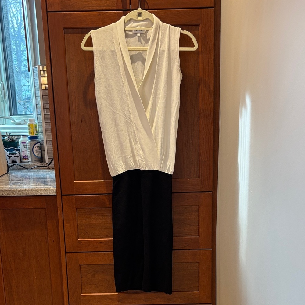 Like New 🐈‍⬛ REISS Contrast Stretch Knit Bodycon Sleeveless Midi Dress Sz 2